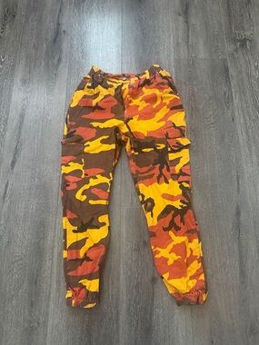 Orange & Brown Camo Cargo Joggers